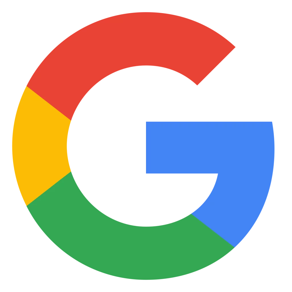 Multicolored circular logo with a bold letter G, representing Google.