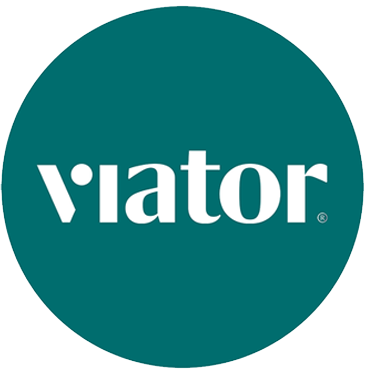 Viator logo on a teal circle, representing travel and tourism experiences worldwide.
